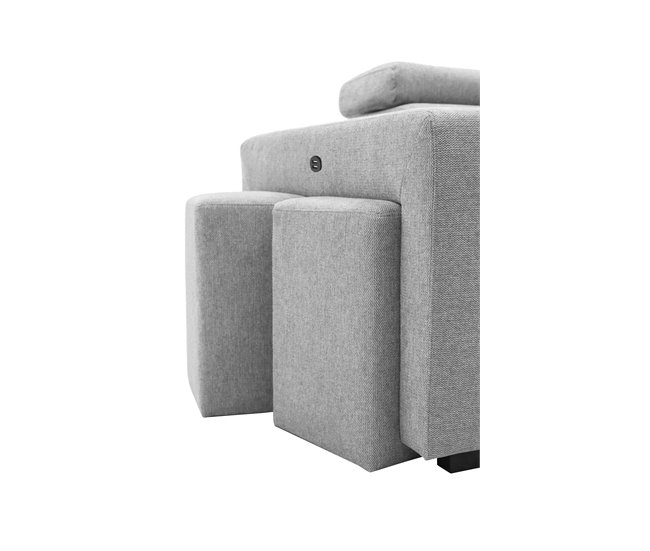 Sofá de canto com cama HOLMES Cinza Claro