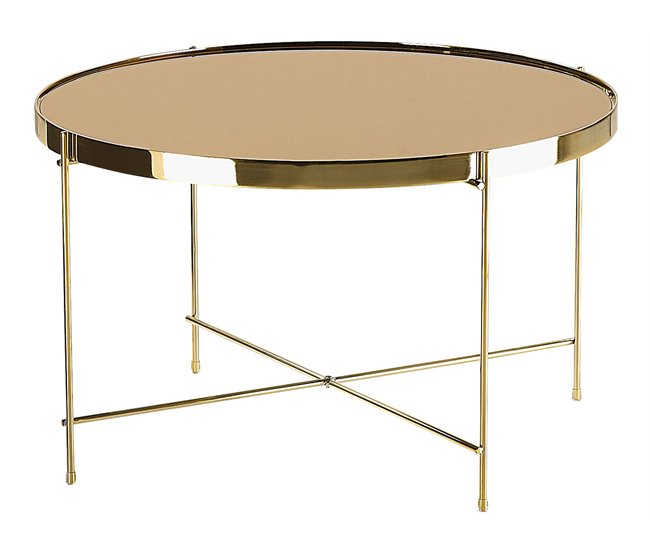 Beliani Mesa de apoio LUCEA 63x63 Dourado