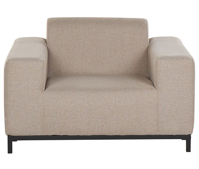 Beliani Conjunto lounge Poliéster ROVIGO Areia