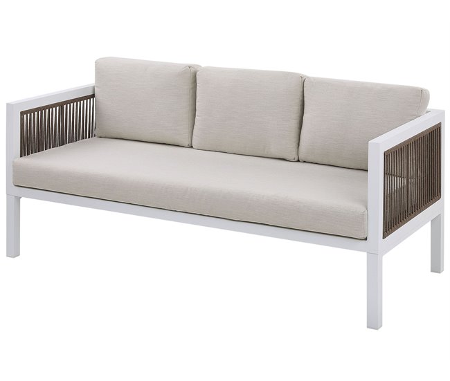 Beliani Conjunto lounge Alumínio BORELLO Branco