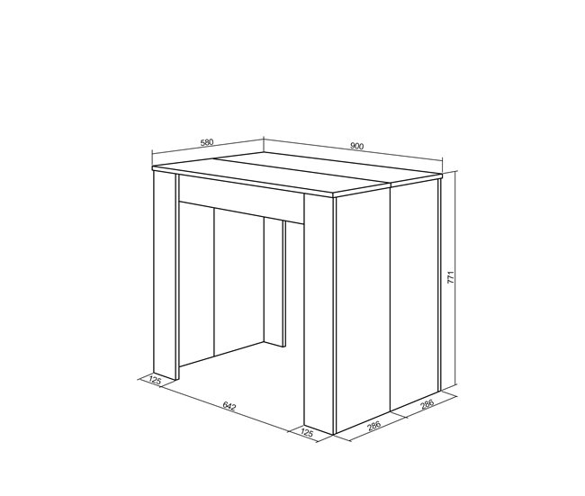  Mesa de consola extensível até 140 cm - 78 x 90 x 50 cm 140 Branco
