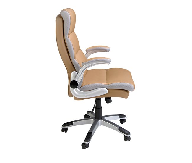 Cadeira giratória de escritório estofada com estofo em pele AlumÍnio