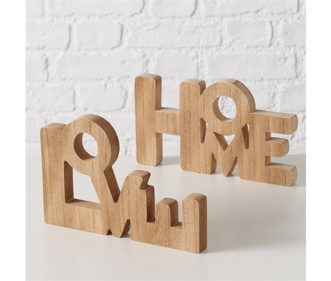 Figura HOME/LOVE sortida da marca BOLTZE Madeira