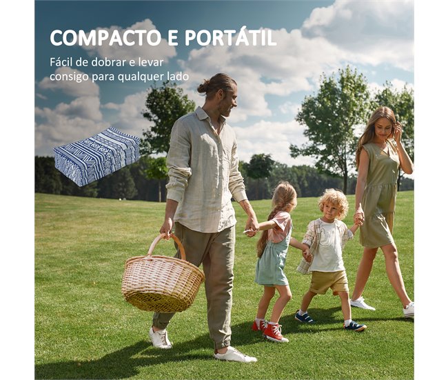 Tapete de Exterior Polipropileno Outsunny Azul