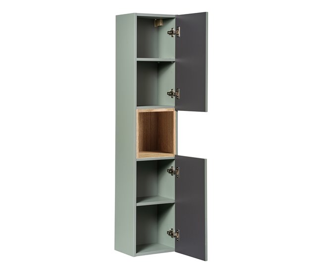 Móvel de lavatório simples 2 gavetas e pedestal Jade Verde
