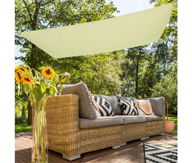 Toldo de vela de sombra rectangular Aktive Garden cor creme Creme