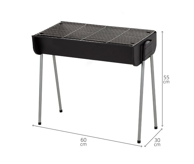 Aktive Churrasqueira a carvão de aço com pernas fixas Preto