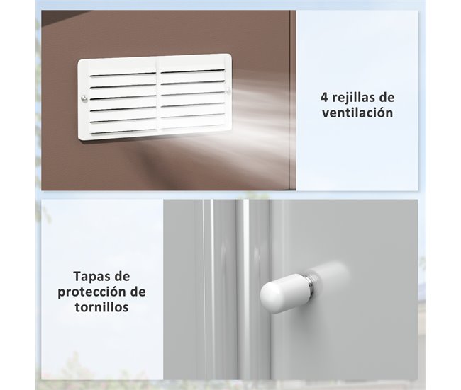 Abrigo de Exterior Aço Galvanizado e PP Outsunny Castanho