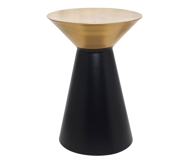 Mini mesa metálica ivo 50x35cm preto e dourado
