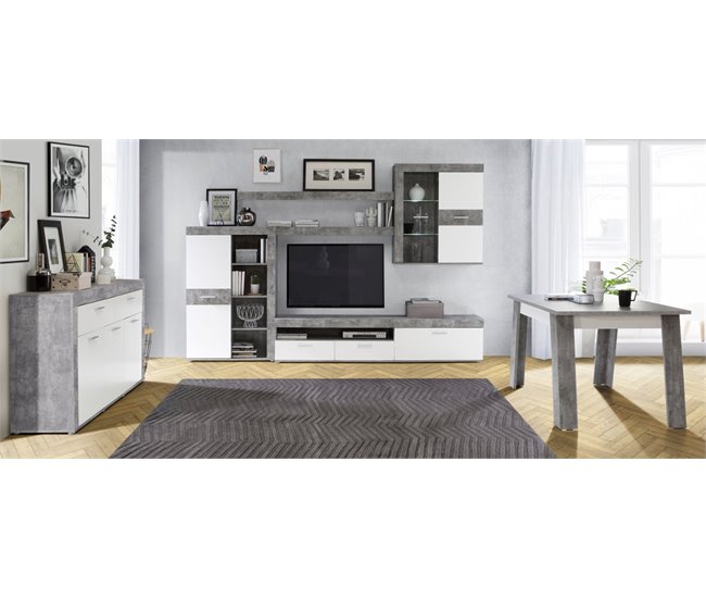 Móvel de sala AKRON Branco/cinza