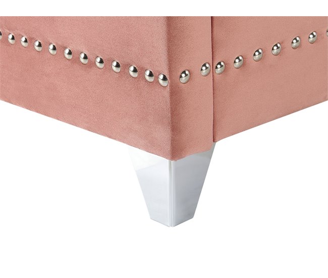 Beliani Cama Veludo AYETTE 205x215 Cinza