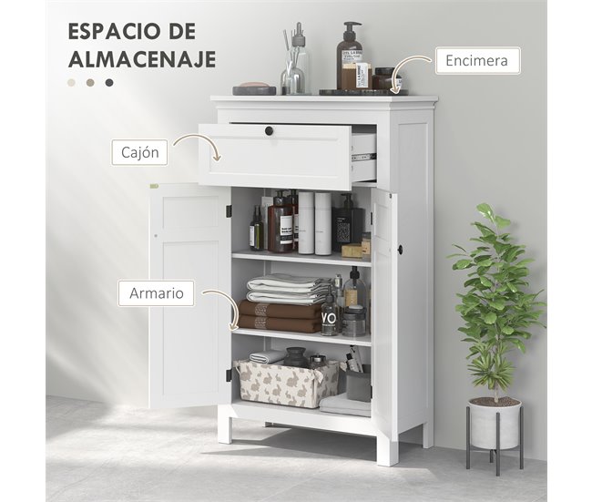 Armário Casa de Banho MDF HOMCOM, casa - casa de banho Branco