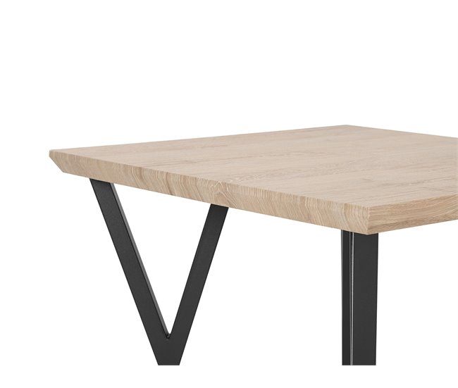 Beliani Mesa de jantar BRAVO 70x70 Castanho
