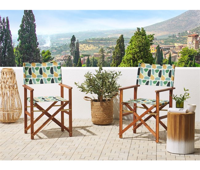 Beliani Cobertura para cadeira de jardim CINE 52x45 Azul/ Verde
