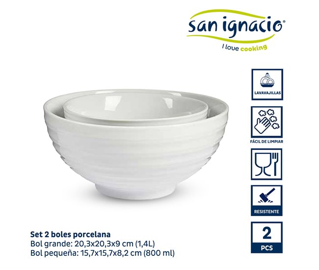 Conjunto de tigela grande + pequena coleção VESSIA Branco
