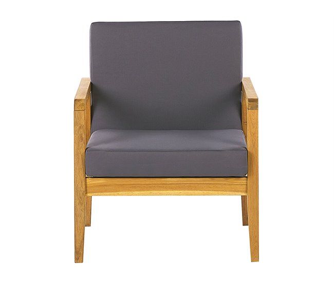 Beliani Conjunto lounge Madeira de acácia PALLANO Cinza Escuro