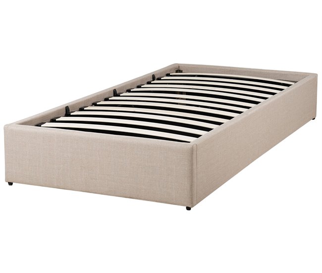 Beliani Cama com estrado Poliéster DINAN 99x211 Bege