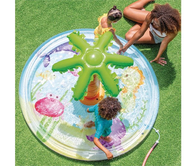 INTEX Piscina inflável Spray Palmera com pulverizador de água Multicor
