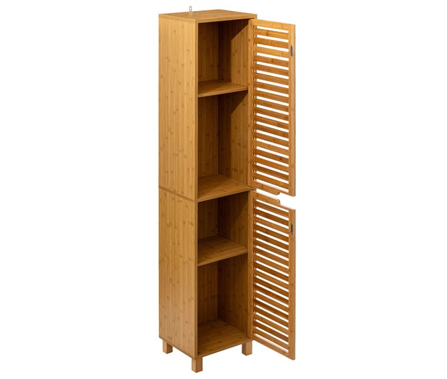 Coluna de Banheiro Sicela - Móveis de Bambu 2 Portas Castanho
