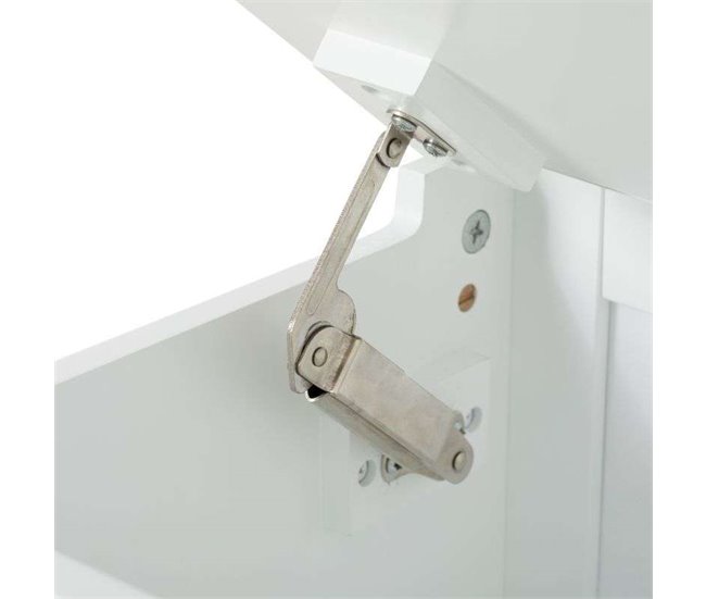 Baú de quarto infantil com tampa organizadora de brinquedos Branco