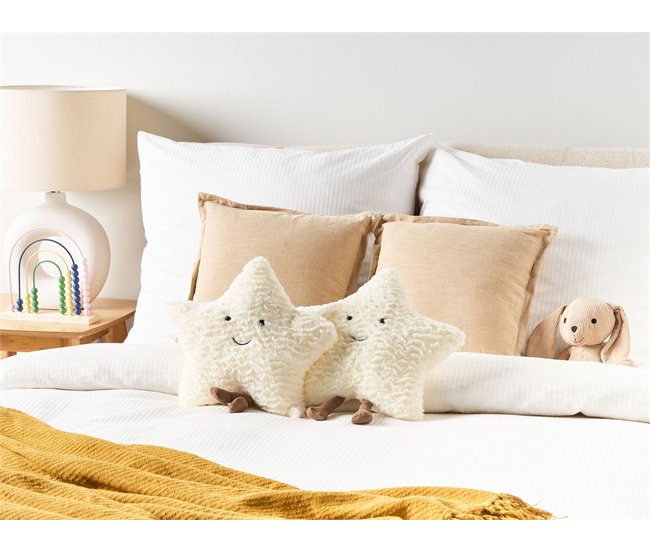 Beliani Cojín decorativo STARFRUIT Branco/ Bege