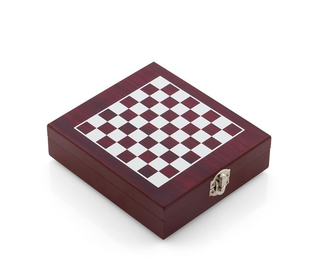 Conjunto de Acessórios para Vinho e Xadrez IG115540 Castanho