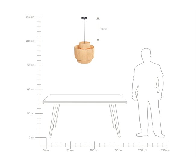 Beliani Candeeiro de tecto MAGECH Natural