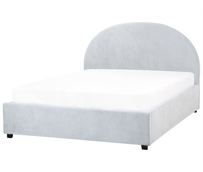 Beliani Cama baú Poliéster VAUCLUSE 154x214 Azul Claro