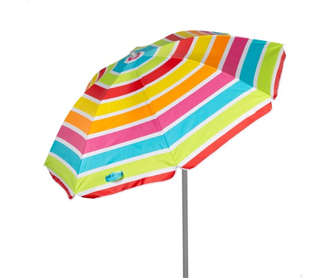 Aktive Guarda-sol de praia inclinável riscas multicoloridas 160 cm UV50 Multicor