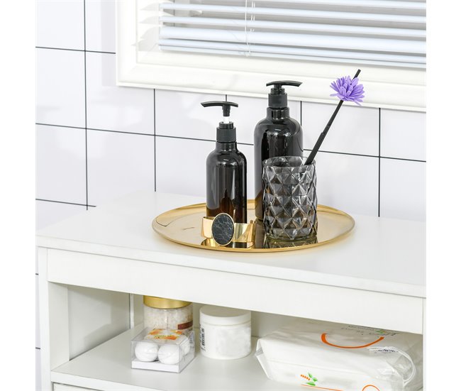 Armário Casa de Banho Melamina de Madeira HOMCOM Branco