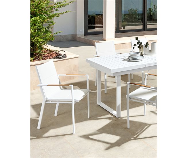 Beliani Cadeira de jardim BUSSETO Branco