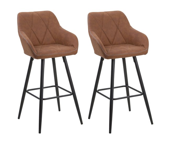 Beliani Silla de bar DARIEN Dourado