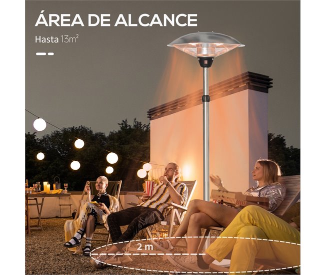 Aquecedor de Jardim Elétrico Prata