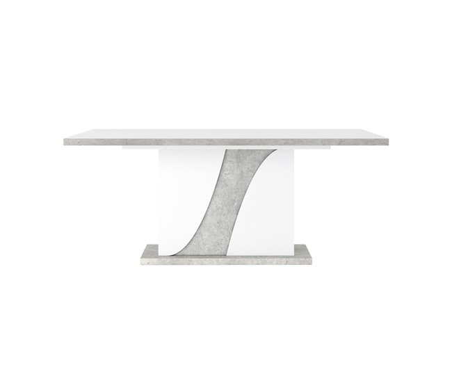 Mesa de jantar retangular extensível GOYA Branco/cinza