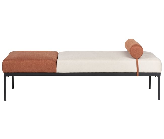 Beliani Chaise longue Linho sintético MALMOS Bege