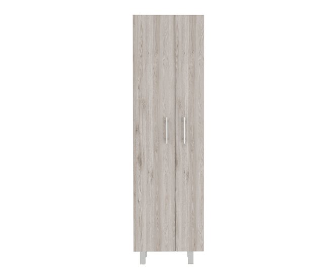 Armário de limpeza em melamina de duas portas Nala Branco/cinza