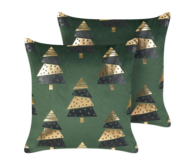 Beliani Almofada decorativa GOLDSPRUCE 45x45 Verde