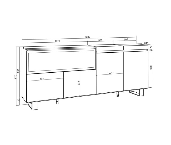Aparadores para sala de estar 208 Carvalho