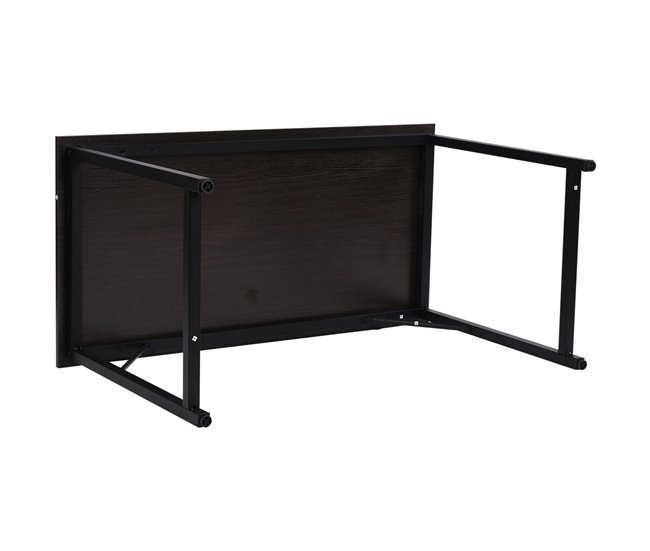 Secretária MDF e Tubo de Ferro HOMCOM, escritório - secretárias 120x60 Preto