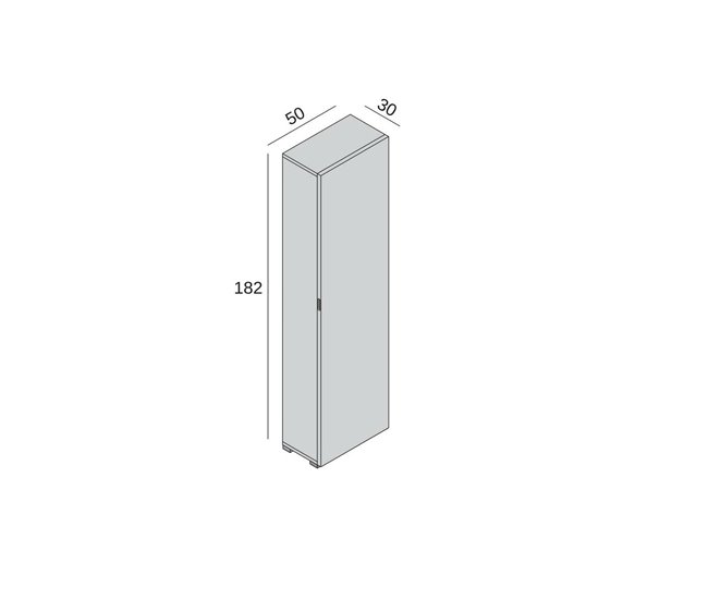 Armário multiuso com 1 porta efeito madeira Branco
