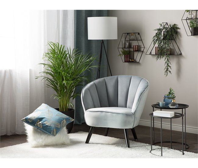 Beliani Sillón DALA Cinza Claro