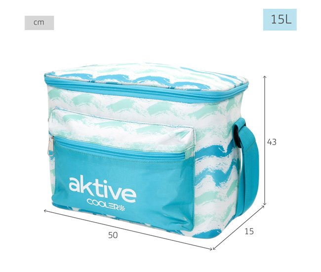 Aktive Pack de praia com guarda-chuva + cooler + 2 cadeiras Azul