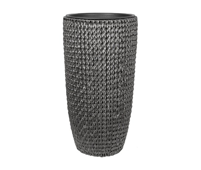 Beliani Conjunto de 2 vasos para plantas CEDRUS Preto