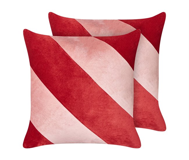 Beliani Almofada decorativa BORONIA Vermelho