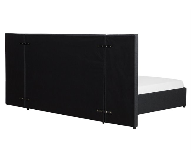 Beliani Cama com estrado Poliéster MILLAU 300x214 Cinza Escuro
