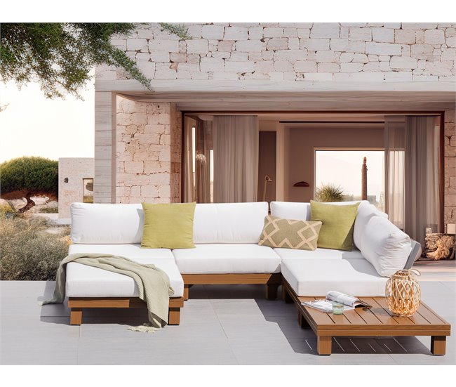 Beliani Conjunto lounge SANZA Branco