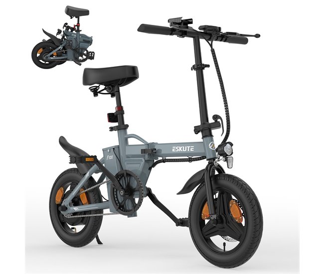 E-bike eskute f100 pneu de 14 polegadas, motor de 250 w