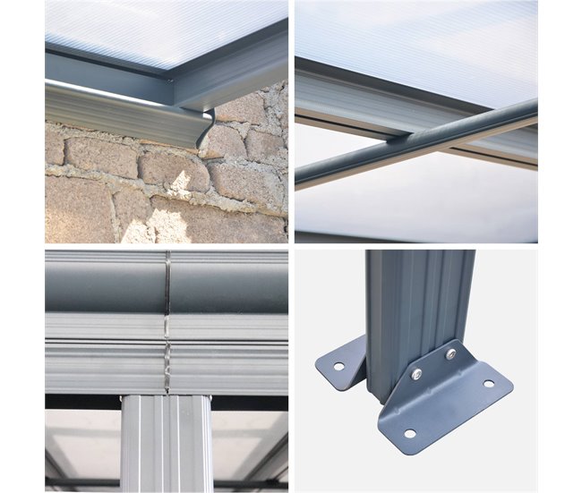 Pérgola de parede em alumínio - Avenio 443x299 Cinza