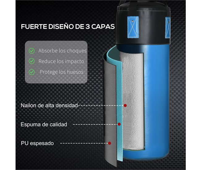 Saco de Boxe PU, EPE e Nylon HOMCOM Azul