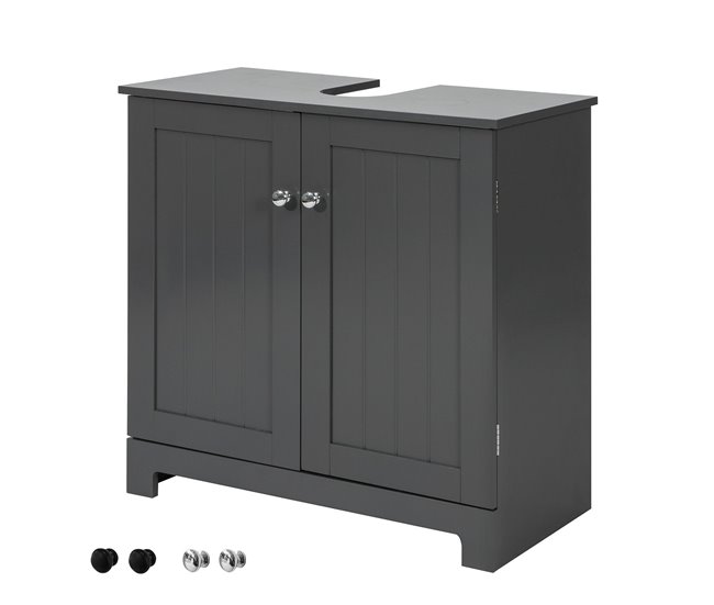 Armário de casa de banho BZR18-DG SoBuy Cinza